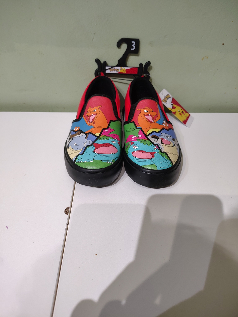 NWT Ground Up Pokemon Slip On Big Boy Shoes Multicolor Flats Character Size 3